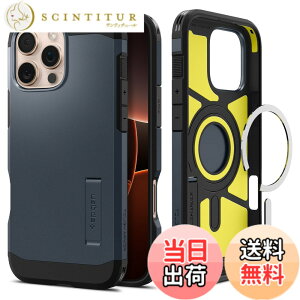 �y���������zSpigen iPhone 16 Pro Max �P�[�X MagSafe�Ή� �}�O�l�b�g���� �X�^���h �}�b�g �ϏՌ� �ČRMIL�K�i �^�t�E�A�[�}�[�iAI�j�E�}�O�t�B�b�g ACS08014 (���^���E�X���[�g)