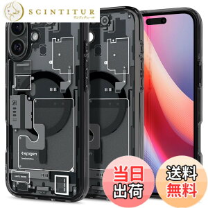 �y���������zSpigen iPhone 16 Plus �P�[�X �N���A MagSafe�Ή� �ϏՌ� �X�g���b�v�z�[�� ���ϖh�~ �o���p�[ �ČRMIL�K�i �E���g���E�n�C�u���b�h�E�}�O�t�B�b�g ACS08078 (�[���E����)