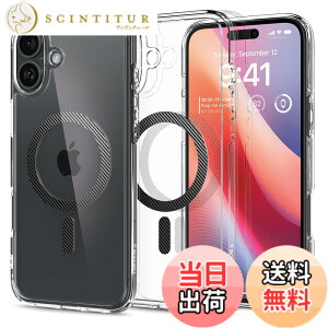 �y���������zSpigen iPhone 16 Plus �P�[�X �N���A MagSafe�Ή� �ϏՌ� �X�g���b�v�z�[�� ���ϖh�~ �o���p�[ �ČRMIL�K�i �E���g���E�n�C�u���b�h�E�}�O�t�B�b�g ACS08077 (�J�[�{���E�t�@�C�o�[)