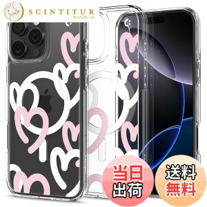 �y���������zSpigen iPhone 16 Pro Max �P�[�X MagSafe�Ή� �N���A �X�g���b�v�z�[�� �ČRMIL�K�i �E���g���E�n�C�u���b�h�E�}�O�t�B�b�g ACS08274 (�n�[�g�E�z���C�g�E�s���N)
