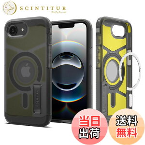 �y���������zSpigen iPhone 16e �P�[�X �yMagSafe�z�A�N�Z�T���[�Ή� �}�O�l�b�g���� �X�^���h ��� �}�b�g �ϏՌ� �ČRMIL�K�i �^�t�E�A�[�}�[�iAI�j�E�}�O�t�B�b�g ACS09138 (�t���X�g�E�u���b�N)