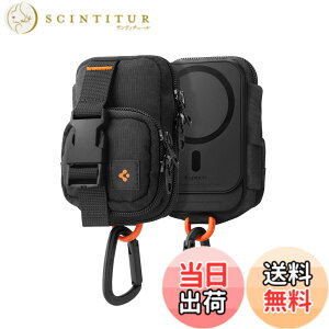 �y���������zSpigen MagSafe�Ή��J�[�h�P�[�X �}�O�l�b�g �~�j �K�W�F�b�g�|�[�` �֗��Ȏ����^�� �������[�\ iPhone 16/15/14/13/12�V���[�Y �X�i�b�v�E�W�b�v�E�}�O�t�B�b�g AFA09338�i�u���b�N�j
