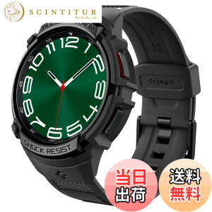 �y���������zSpigen Galaxy Watch 6 Classic 47mm �o���h ��̌^ �P�[�X �ϏՌ� PC TPU ��d�\�� �X�|�[�c�o���h ���� �Ռ� �z�� �ϋv�� ���h�~ ���M�b�h�E�A�[�}�[�E�v�� ACS06488 (�u���b�N)