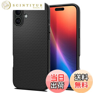 �y���������zSpigen iPhone 16 Plus �P�[�X TPU �\�t�g �ϏՌ� �X�g���b�v�z�[�� �ČRMIL�K�i ���L�b�h�E�G�A ACS08066 (�}�b�g�E�u���b�N)