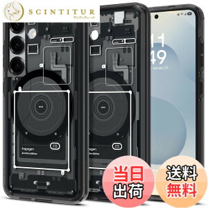 �y���������zSpigen Galaxy S25 �P�[�X Magfit�Ή� �N���A �X�g���b�v�z�[�� �ČRMIL�K�i �E���g���E�n�C�u���b�h�E�}�O�t�B�b�g ACS09003 (�[���E�����E�u���b�N)