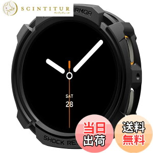 �y���������zSpigen Galaxy Watch 8 44mm �P�[�X �X�|�[�e�B�[ �f�U�C�� ���� �Ռ��z�� ���h�~ �ϏՌ� �ی�J�o�[ �M�����N�V�[�E�H�b�`�p ���M�b�h�E�A�[�}�[ ACS10006 (�}�b�g�E�u���b�N)