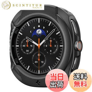 �y���������zSpigen Galaxy Watch 8 Classic 46mm �P�[�X �X���� �V���v�� �y�� �ی�J�o�[ TPU �Ռ��z�� �ȒP�Ȏ��t�� �M�����N�V�[�E�H�b�`�p ���L�b�h�E�G�A ACS09841 (�}�b�g�E�u���b�N)