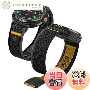 �y���������zSpigen Galaxy Watch 8 �o���h 40/44/46mm�y�ȒP�ł������葕���z�X�g���b�v �t�@�u���b�N�f�� �ʋC�� �A�X���b�N�X�E�G�A AMP10111 (�A�N�e�B�u�E�u���b�N)