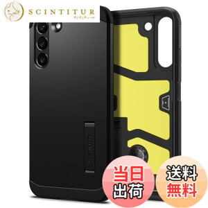 �y���������zSpigen Galaxy S22 �P�[�X [ SC-51C | SCG13 ] 3�w�\�� �X�^���h�t�� �ČRMIL�K�i�擾 �J�����ی� ���h�~ �Ռ��z�� ���C�����X�[�d�Ή� �^�t�E�A�[�}�[ ACS03991 (�u���b�N)