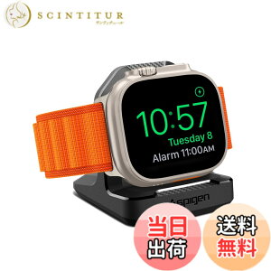�y���������zSpigen Apple Watch �[�d�X�^���h Apple Watch Ultra 2/1, Apple Watch 10/9/8/SE2/7/6/SE/5/4 ����~�ߕt�� �ϋv�� TPU AMP05764 (�u���b�N)