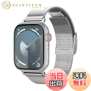 �y���������zSpigen Apple Watch �o���h 49/46/45/44mm �y Apple Watch Ultra2 / Ultra / 10 / 9 / 8 / 7 / SE2 / SE / 6 / 5 / 4 �Ή� �z ���^�� �V���v�� �X���b�N�E�����N AMP07224 (�V���o�[)