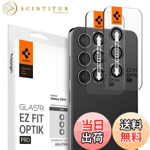 �y���������zSpigen Galaxy S24 FE/Plus �J�����ی�t�B���� �I�j�L�X�u���b�N 2�Z�b�g �\��t���L�b�g�t�� �����ߗ� �d�x9H �ϏՌ� �M�����N�V�[ S24 FE/Plus �Ή� �����Y�ی�t�B���� EZ Fit Optik Pro