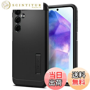 �y���������zSpigen Galaxy A55 5G �P�[�X �X�^���h�t�� �ČRMIL�K�i�擾 �ϏՌ� �O�w�\�� �X�}�z�X�^���h �J�����ی� ���h�~ �Ռ� �z�� Qi�[�d ���C�����X�[�d �^�t�E�A�[�}�[ ACS07530 (�u���b�N)