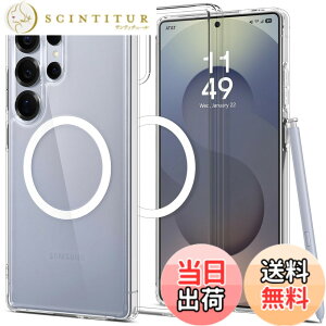 �y���������zSpigen Galaxy S25 Ultra �P�[�X �N���A Magfit�Ή� �ϏՌ� ���^ �y�� �X�g���b�v�z�[�� ���ϖh�~ �ČRMIL�K�i ���� �G�A�X�L���E�n�C�u���b�h�E�}�O�t�B�b�g ACS08971 (�N���A�E�z���C�g)