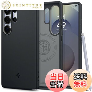 �y���������zSpigen Galaxy S25 Ultra �P�[�X Magfit�Ή� �ϋv�� �\�t�g �ق��肪�t���ɂ����f�� �c�[�g���J���[ �i�m�|�b�v�E�}�O�t�B�b�g ACS09057 (�u���b�N�E�Z�T�~)