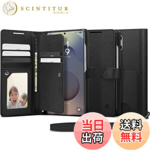 �y���������zSpigen Galaxy S25 Ultra �P�[�X �蒠�^ �ϏՌ� �ČRMIL�K�i�擾 ���X�g���b�v�t�� �J�[�h���[ �σL�Y �����v �Ռ��z�� �E�H���b�gS ACS09124 (�u���b�N)