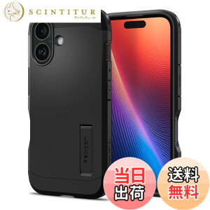 �y���������zSpigen �y�n��18�N�̋Z�p�́ziPhone 16 �P�[�X �ϏՌ� �}�b�g 2�d�\�� �ČRMIL�K�i �^�t�E�A�[�}�[�iAI�j ACS08386 (�u���b�N)