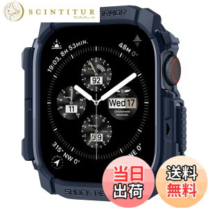 �y���������zSpigen Apple Watch 10 �P�[�X 42mm AppleWatch10 �Ή� ���� �Ռ� �z�� �^�t�l�X�f�U�C�� �ی�J�o�[ �A�b�v���E�H�b�`�P�[�X ���M�b�h�E�A�[�}�[ ACS08586 (�l�[�r�[�u���[)