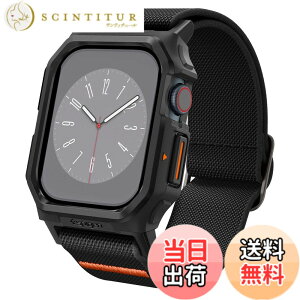 �y���������zSpigen Apple Watch 10 46mm �P�[�X AppleWatch10 �Ή� �P�[�X �o���h ��̌^ �R���p�`�u�� �\�����[�v �X�|�[�c �����\ �t�@�u���b�N ���C�g�E�t�B�b�g�E�v�� ACS08609 (�}�b�g�u���b�N)