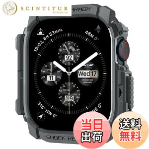 �y���������zSpigen Apple Watch 10 �P�[�X 46mm AppleWatch10 �Ή� ���� �Ռ� �z�� �^�t�l�X�f�U�C�� �ی�J�o�[ �A�b�v���E�H�b�`�P�[�X ���M�b�h�E�A�[�}�[ ACS08598 (�_�[�N�O���[)