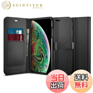 �y���������z�ySpigen�z iPhone XS Max �P�[�X �蒠�^ �J�[�h���[ 6.5�C���` �Ή� ���C�����X�[�d �X�^���h �@�\ ��ʕی� �����Y�ی� �Ռ��z�� ���U�[ �E�H���b�gS 065CS24841 (�u���b�N)