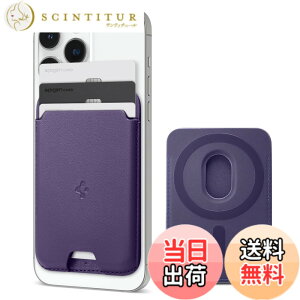 �y���������z[Spigen] MagSafe�Ή� �J�[�h�P�[�X �y�J�[�h3�� �J�[�h����z �}�O�l�b�g���� �������U�[ ���C�V�[���h �X���� �w�� �E�H���b�g iPhone 15, iPhone 14, iPhone 13, iPhone 12 �Ή� �}�O�l�b�g �X