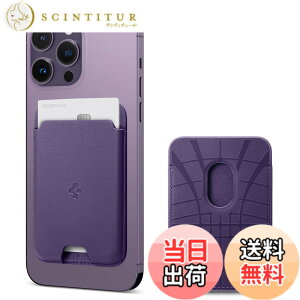 �y���������z[Spigen] MagSafe�Ή� �J�[�h�P�[�X �}�O�l�b�g�E�H���b�g�J�[�h�z���_�[ 2���J�[�h MagSafe�p iPhone 15 iPhone 14 iPhone 13 iPhone 12���f���ɑΉ� AFA06267 (�p�[�v��)