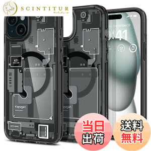 �y���������zSpigen �y�n��18�N�̋Z�p�́z iPhone 15 Plus �P�[�X �N���A MagSafe�Ή� �ČRMIL�K�i �E���g���E�n�C�u���b�h�E�}�O�t�B�b�g ACS06664 (�[���E����)