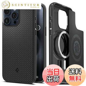 �y���������zSpigen �y�n��18�N�̋Z�p�́z iPhone 15 Pro Max �P�[�X Magsafe �Ή� �ϏՌ� �ČRMIL�K�i �w��h�~ �}�O�E�A�[�}�[�E�}�O�t�B�b�g ACS06597 (�}�b�g�E�u���b�N)