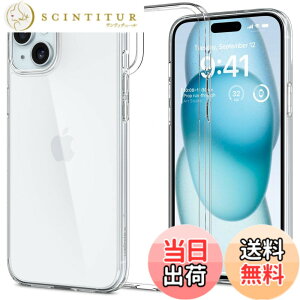 �y���������zSpigen �y�n��18�N�̋Z�p�́z iPhone 15 Plus �P�[�X �N���A ���ϖh�~ �ϏՌ� ���^ �G�A�[�X�L���E�n�C�u���b�h ACS06645 (�N���X�^���E�N���A)