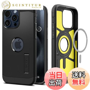 �y���������zSpigen �y�n��18�N�̋Z�p�́z iPhone 15 Pro Max �P�[�X Magsafe�Ή� �X�^���h�t�� �ČRMIL�K�i �^�t�E�A�[�}�[�E�}�O�t�B�b�g ACS06594 (�u���b�N)