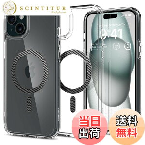 �y���������zSpigen �y�n��18�N�̋Z�p�́z iPhone 15 Plus �P�[�X �N���A MagSafe�Ή� �ČRMIL�K�i �E���g���E�n�C�u���b�h�E�}�O�t�B�b�g ACS06663 (�J�[�{���E�t�@�C�o�[)