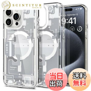 �y���������zSpigen �y�n��18�N�̋Z�p�́z iPhone 15 Pro Max �P�[�X �N���A MagSafe�Ή� �ČRMIL�K�i �E���g���E�n�C�u���b�h�E�}�O�t�B�b�g ACS07034 (�[���E�����E�z���C�g)