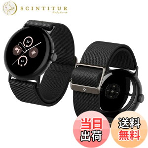 �y���������z[Spigen] Google Pixel Watch 3 45mm �o���h �\�����[�v �X�|�[�c �����\ �t�@�u���b�N ��̌^ �y�� ���� �_�� �Ή� �o���h�r���v ���v�o���h ���C�g�E�t�B�b�g (�u���b�N)