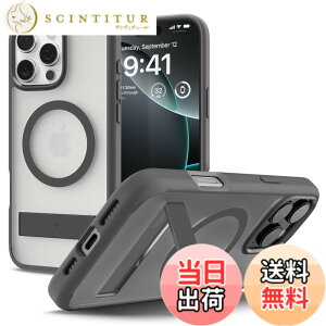 �y���������zSpigen �y�R���p�N�g�ȃX�^���h�t���ziPhone 16 Pro Max �P�[�X MagSafe�Ή� ������ �N���A �X�^���h�t�� �ČRMIL�K�i �E���g���E�n�C�u���b�hS�E�}�O�t�B�b�g ACS08378 (�t���X�g�E�O���C)