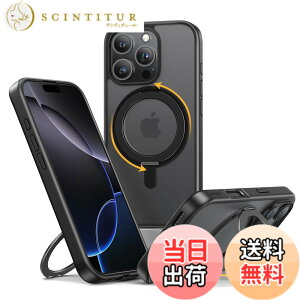 �y���������zNIMASO iPhone 16 Pro Max �p �P�[�X �c�����Ή� 360°��]�X�^���h�P�[�X MagSafe�Ή� �g�уX�}�z�P�[�X �����O�}�O�l�b�g���� �J�o�[ ��Phone 16 Pro Max �Ή� ���C�����X�[�d�Ή� �}�b�g�� 