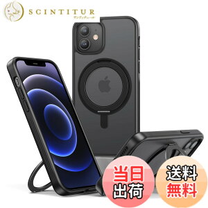 �y���������zNIMASO iPhone 12/12Pro �p �P�[�X �c�����Ή� 360°��]�X�^���h�P�[�X MagSafe�Ή� �g�уX�}�z�P�[�X �����O�}�O�l�b�g���� �J�o�[ ���C�����X�[�d�Ή� iPhone 12/12 Pro �p ���z���� �}�b�g