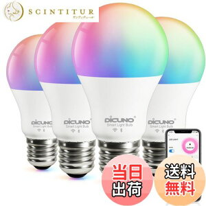 yzy AlexaFzDiCUNO X}[gd E26 LEDd 60W 9W 800lm F Alexa Google Ή dFEF }`J[ 1600F RGBCW Lz Wi-Fi Bluetoothڑ nusv PSEF؍ς 4