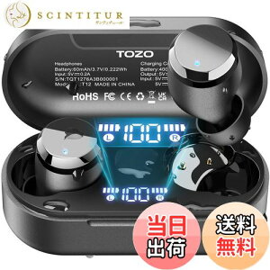 【送料無料】TOZO T12 ワイヤレスイヤホン 2025 極上の音体験 迫力かつ繊細な音 LEDディスプレイ電池残量表示 防水性能 ENCノイズキャンセリング カスタムEQ 専用アプリ対応 タッチ制御 最大約55