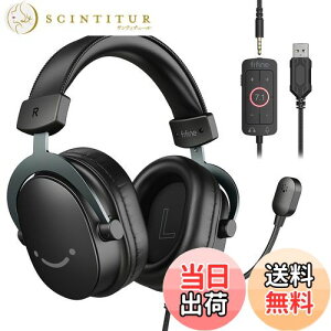 yzFIFINE Q[~OwbhZbg 7.1TEhTEh L 3.5mm/USBڑ 50mmhCo[ ESw}CNt PC/X}z/Nintendo Switch/PS4/PS5ɑΉ ʒ߉\ ^ Q[ 