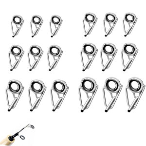 【送料無料】TOAURDA トップガイドロッドガイド竿先ガイド 18個セット 6サイ(1.6mm、1.8mm、2.0mm、2.4mm、2.8mm、3.0mm)釣り竿ガイドステレンス 釣り竿穂先 交換 修理キッ