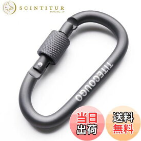 【送料無料】TITECOUGO アウトドア カラビナ おしゃれ 登山 小型 アルミ Dフック 頑丈 ネジロック バンジーコード ブランコ ハンモックテント キャンプ 用品 キーホルダー 釣り ハイキング ペット karabina グレー 1個