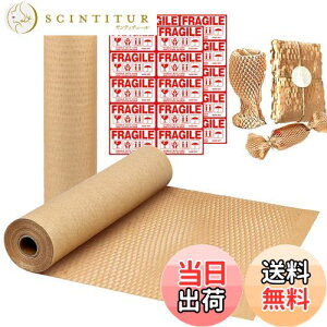 【送料無料】DRERIO 緩衝材 紙 梱包材 引っ越し 食器 梱包材 幅さ38cm*長さ30m クッションペーパー 梱包材 リサイクル可能 環境に優しい ガラス器/食器/ギフト包装 食器類の保護材 1ロール ベー