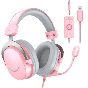 yzFIFINE Q[~OwbhZbg 7.1TEhTEh L 3.5mm/USBڑ 50mmhCo[ ESw}CNt PC/X}z/Nintendo Switch/PS4/PS5ɑΉ ʒ߉\ ^ Q[ 