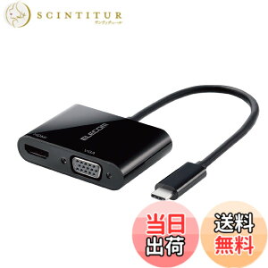 �y���������z�G���R�� �h�b�L���O�X�e�[�V���� USB-C HDMI �ϊ� TYPE-C - HDMI & VGA ( D-sub15�s�� ) �ϊ��A�_�v�^ �u���b�N �yiPhone 16/16 Pro/16 Pro Max/16 Plus �Ή����؍ρz AD-CHDMIVGABK