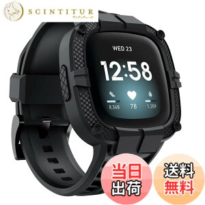 �y���������zGELISHI Fitbit Versa 3/Fitbit Sense�p�o���h �o���p�[�P�[�X�t�� ���ȕی�o���h TPU�v���e�N�^�[�P�[�X ���X�g�o���h�X�g���b�v �X�}�[�g�E�H�b�`�A�N�Z�T���[ �j�����p �u���b�N