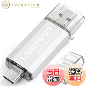 �y���������zLEIZHAN TYPE-C USB�������[�E�t���b�V���h���C�u 256G USB 3.0�Ή� �����]��OTG�A�X�}�z�EPC�p�A�e�ʕs�������A�}�C�N���y���h���C�u�A��e��U�X�e�B�b�N�B(256GB, �V���o�[)