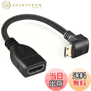 �y���������zCable Factory �y Mini HDMI to HDMI L�^�i ������90�x�p�x�t���j �z Mini-HDMI �I�X to HDMI ���X �R���o�[�^ �A�_�v�^�P�[�u�� 3D 1080P �𑜓x�Ή� 0.15M/�u���b�N HDMI F-MiniM
