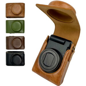 �y���������zelfoLiz �J�����P�[�X Sony VLOGCAM ZV-1 / ZV-1F / ZV-1II �Ή� ���U�[ �J�����o�b�O ZV1 �݊����f�� �Ռ��z�� ���h�~ �V�����_�[�X�g���b�v�t�� (�L������)