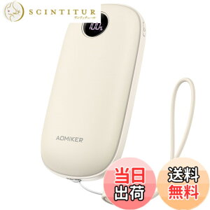 �y���������z�y���ʔ��M�z �[�d���J�C�� LED�f�W�^�� ���x�\�� Aomiker : 3�b�}�����M 3�K�i ���x���� �d�C ������ 5V/2A usb-c �[�d 4000mAh �d�q ���F �J��Ԃ����p �[�d�� �z�b�J�C�� ���� �A�� ��
